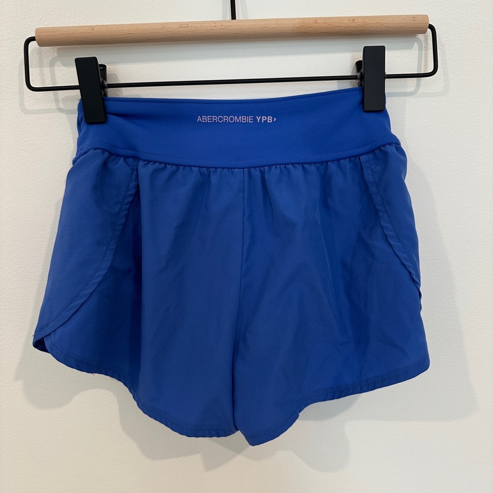 Abercrombie YPB Girls Cross-waist Blue Athletic Shorts - Picture 3 of 5